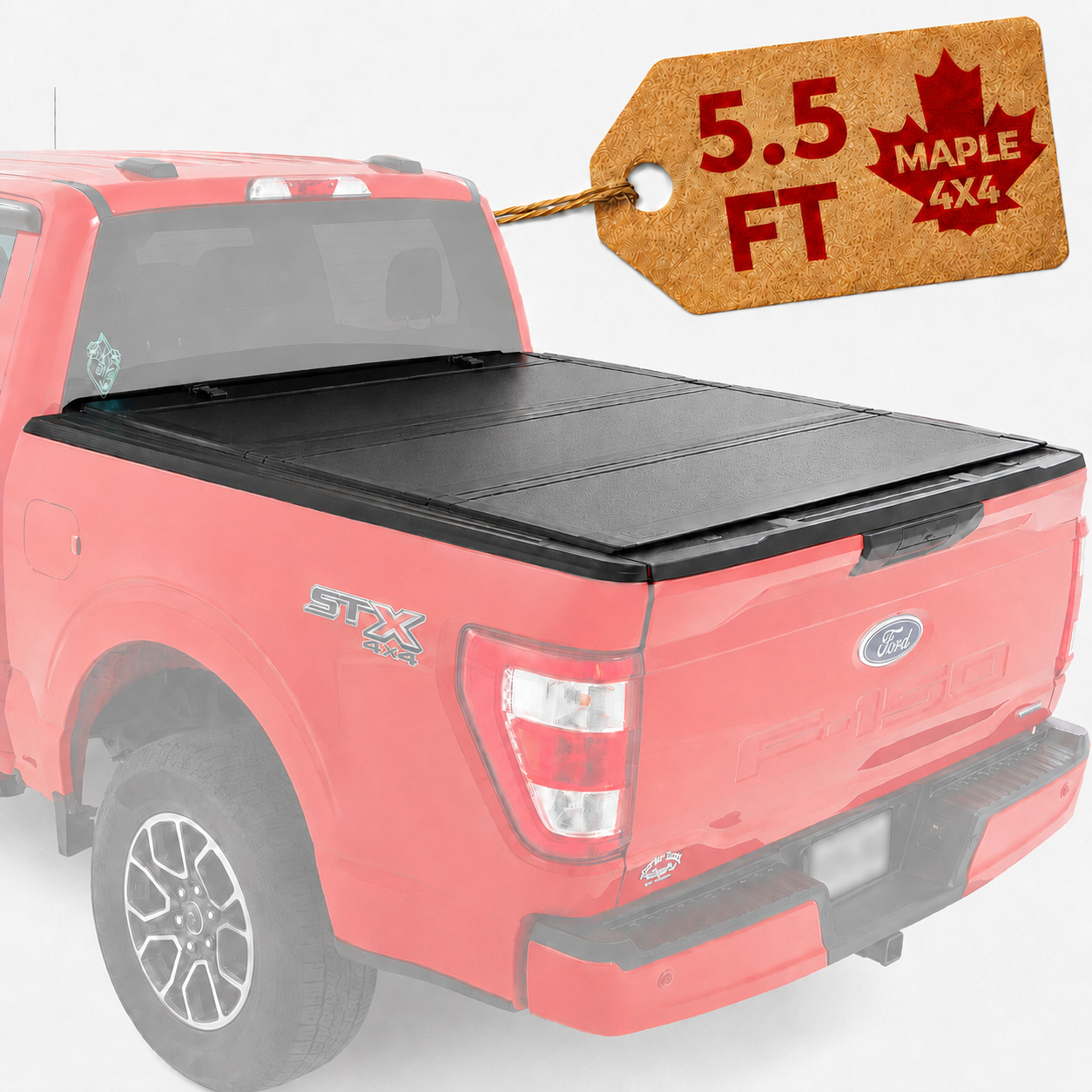 Maple4x4 Premium Hard Tri-Fold Tonneau Cover | Flush-Mount Aluminum Truck Bed Cover for 2004-2014 F150 5.5' (67.1'') | Secure, Sleek & Weather-Resistant - LT001