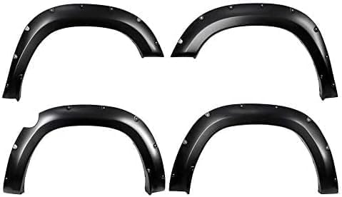 Discounted Demo Fender Flares with Minor Scratches | Maple4x4 2019-2026 Compatible with Dodge Ram 1500 New Body Pocket Bolt-Riveted Style Fender Flares | Not for Rebel, Warlock, or Classic Models | Smooth Black Paintable Set of 4 - FF305-1