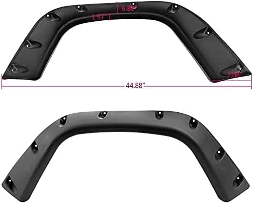 Maple4x4 1997-2006 Jeep Wrangler TJ 6 inch Pocket Riveted Fender Flares textured black finish 6 piece set