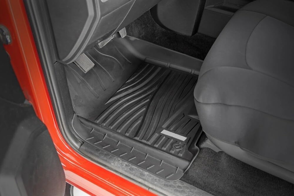 Floor Mats Fit Ram 1500 Crew Cab 2012-2018 & Classic Model (2019-24) | Custom Fit TPE All Weather | Non-Slip Textured Surface | Front and Rear Row - 3pcs Black