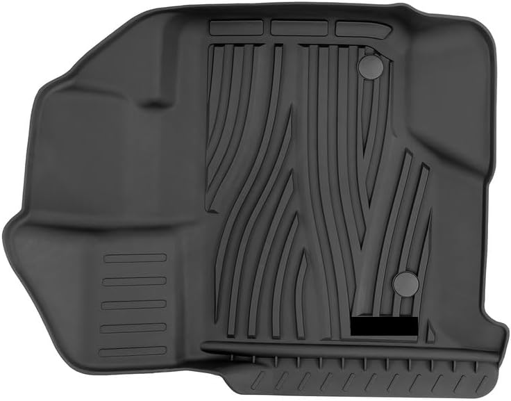Floor Mats Fit 2015-2025 Ford F-150 SuperCrew Cab (Includes 22-25 Lightning), Custom Fit TPE All Weather | Non-Slip Textured Surface | Front and Rear Row - 3pcs Black
