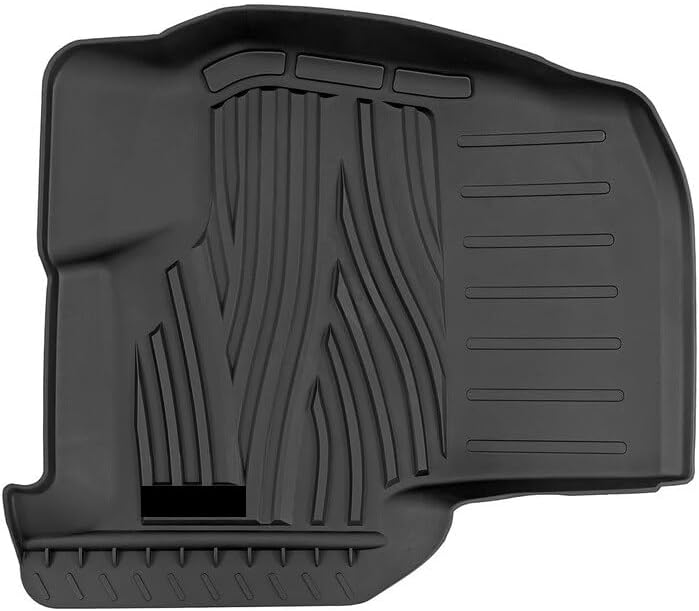 Floor Mats Fit 2015-2025 Ford F-150 SuperCrew Cab (Includes 22-25 Lightning), Custom Fit TPE All Weather | Non-Slip Textured Surface | Front and Rear Row - 3pcs Black