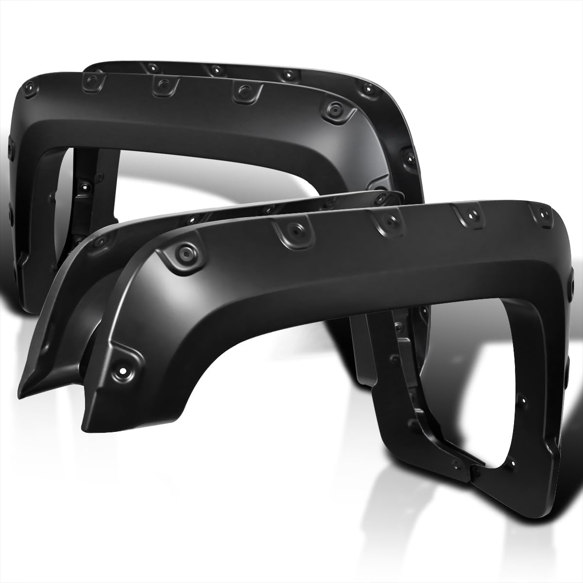 2016-2018 GMC Sierra 1500, Pocket Style Riveted Fender Flares | Smooth Black Set of 4