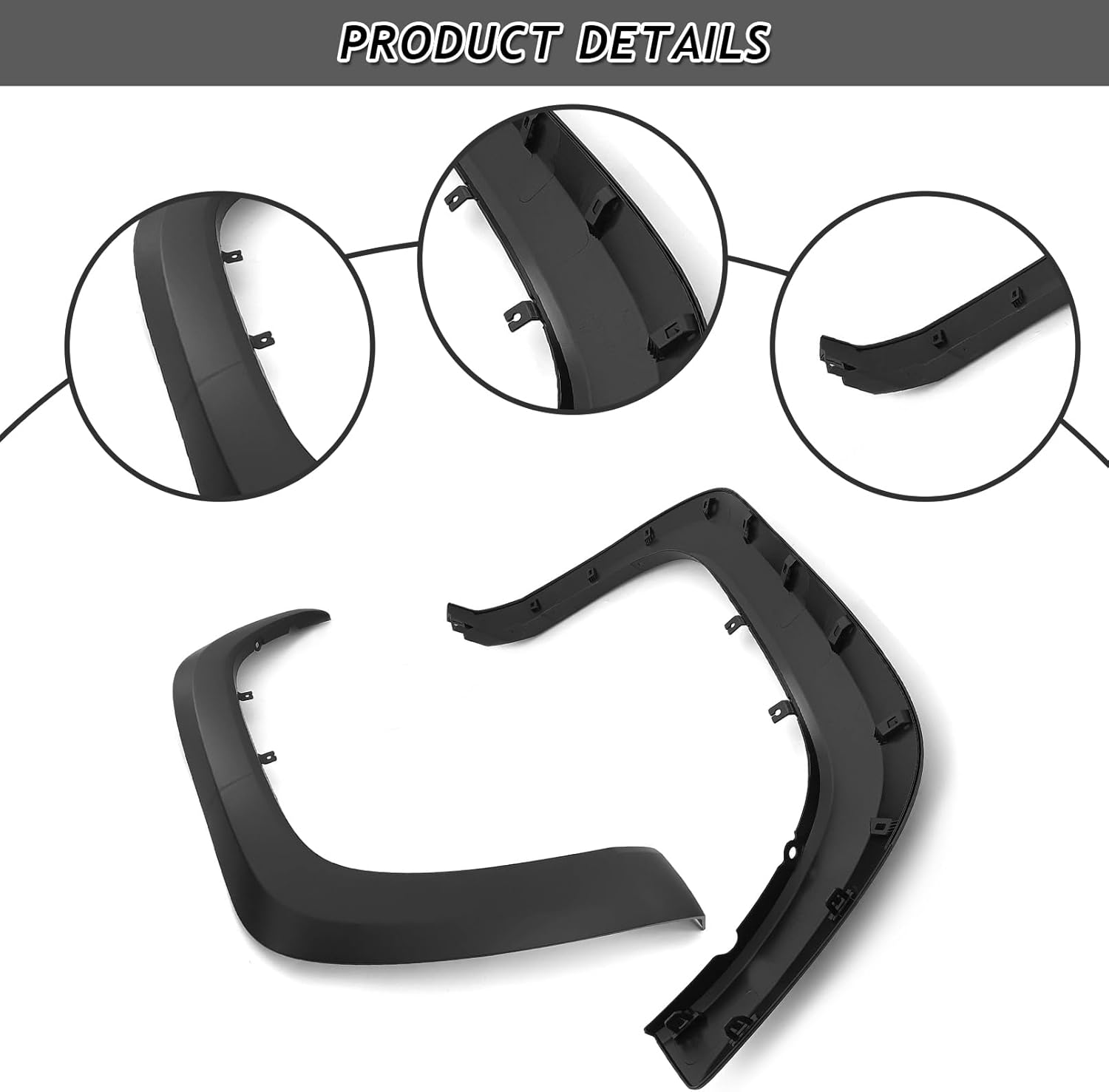 Maple4x4 2016-2023 Compatible with Toyota Tacoma Front Driver side and Front Passenger side OEM Style Fender Flares | Smooth Black Paintable, 2pcs - OE403