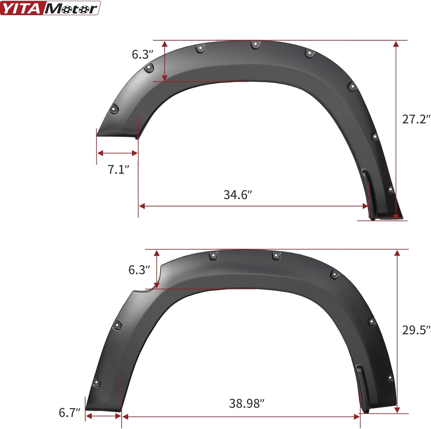 2019-2024 Dodge Ram 1500 New Body Pocket Bolt-Riveted Style Fender Flares | Not for Rebel, Warlock, or Classic Models | Smooth Black, Paintable Set of 4