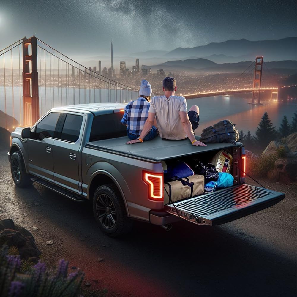 Hard Tri-Fold Truck Bed Tonneau Cover for Chevy Silverado 1500 / GMC Sierra 1500 (2019-2024) New Body Style - Fits 6'7 (78.9-79.4") Bed