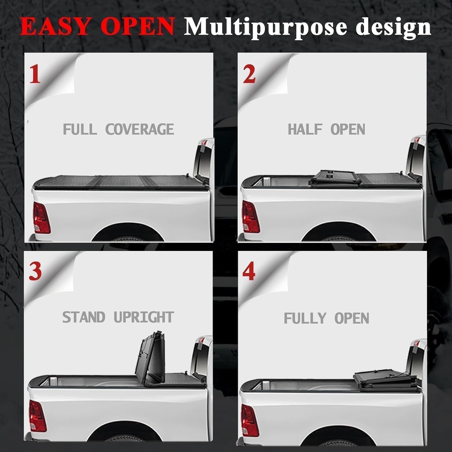 Hard Tri-Fold Tonneau Cover Fits 2020-2025 Chevy Silverado/GMC Sierra 2500 HD 3500 HD with 6.9ft (82.2in) Truck Bed w/o Multi-Flex Tailgate