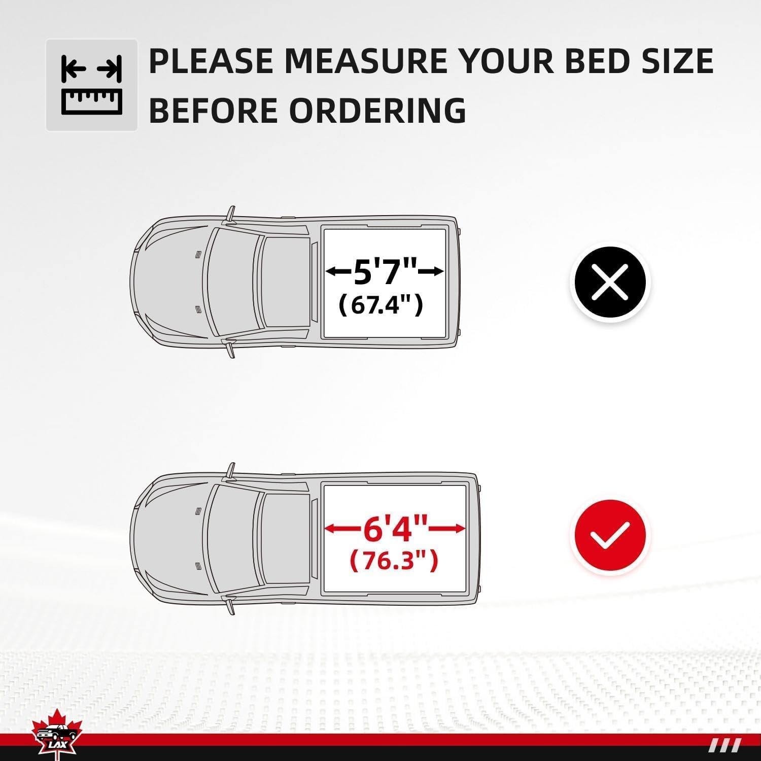 Maple4x4 2019-2026 Compatible with Ram 1500 6.4ft Hard Flush Tonneau Cover | Fits 2019-2026 Dodge Ram 1500 New Body 6.4ft Bed without RamBox (NOT for Classic) flush-mount aluminum Tri-fold Cover - LT018