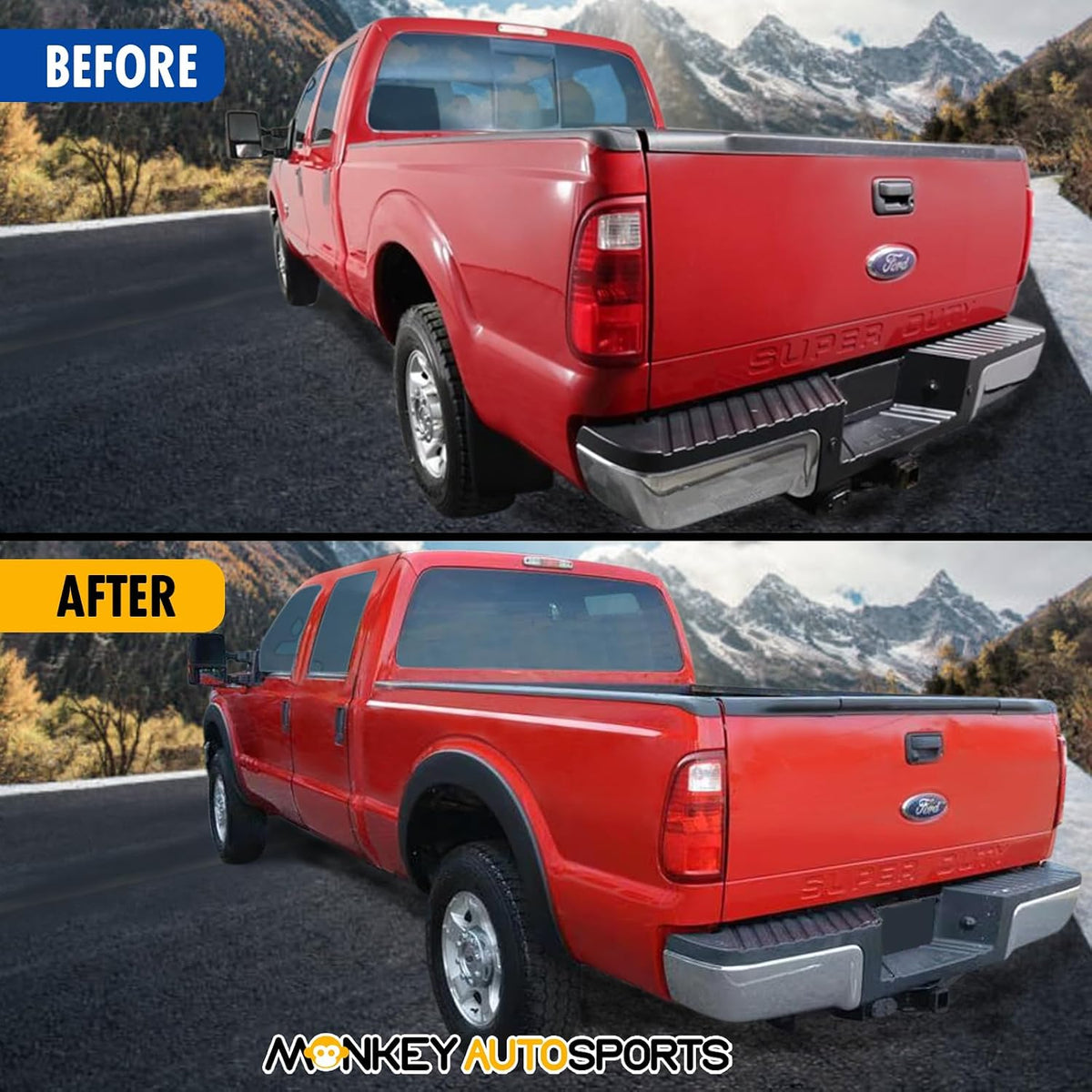Maple4x4 2011-2016 Ford F-250 F-350 SD Factory Style OEM Fender Flares (NOT for dually models) | Smooth Glossy Paintable