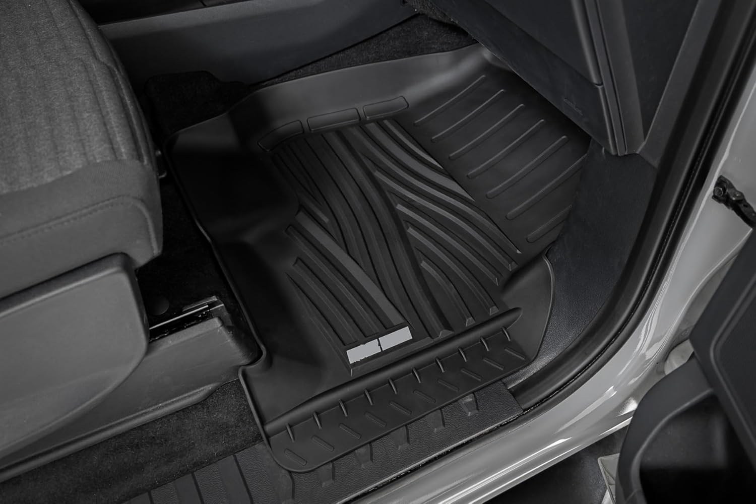 Floor Mats Fit 2015-2025 Ford F-150 SuperCrew Cab (Includes 22-25 Lightning), Custom Fit TPE All Weather | Non-Slip Textured Surface | Front and Rear Row - 3pcs Black