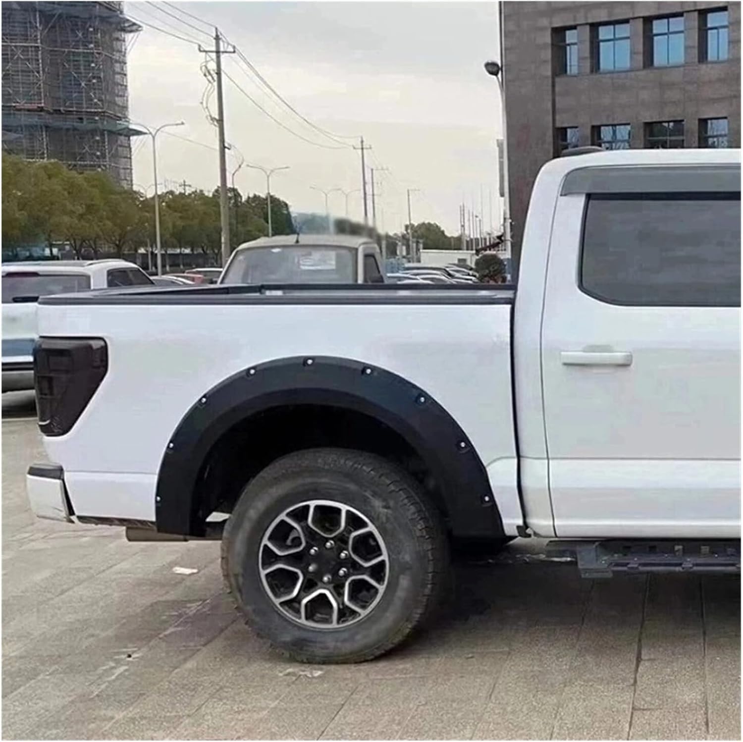 2021-2024 Ford F150 (Excludes Lightning) Pocket Style Riveted Fender Flares, 4-Piece Set, Black