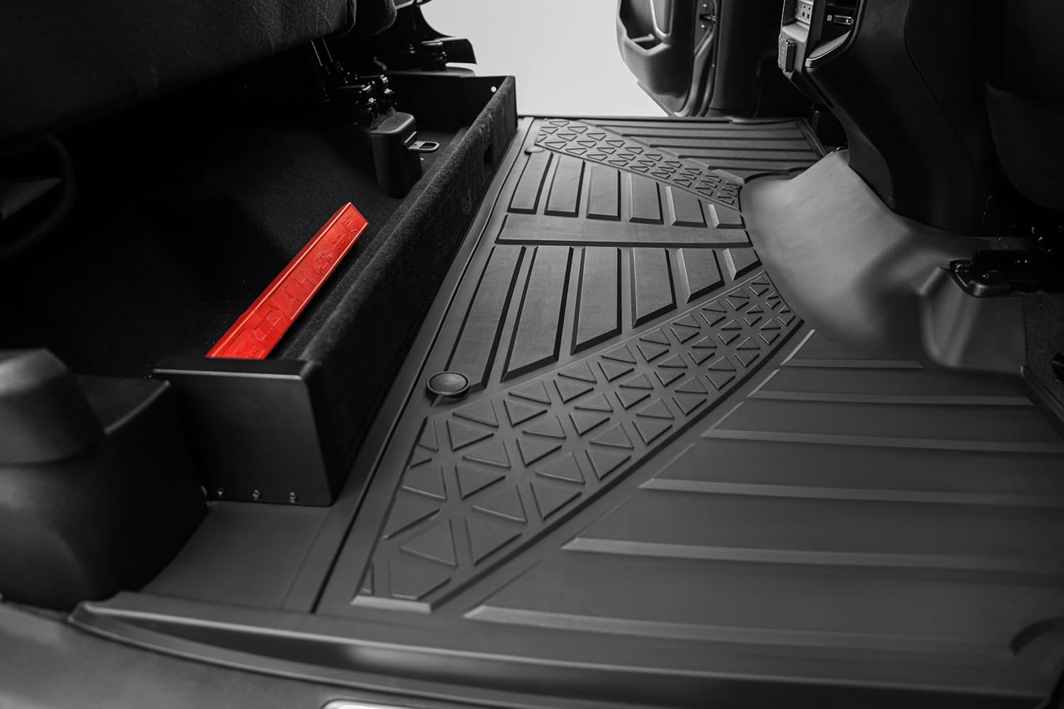Floor Mats Fit 2019-2024 Ram 1500 Crew Cab (Includes 1500 TRX 2021-24), Custom Fit TPE All Weather | Non-Slip Textured Surface | Front and Rear Row - 3pcs Black