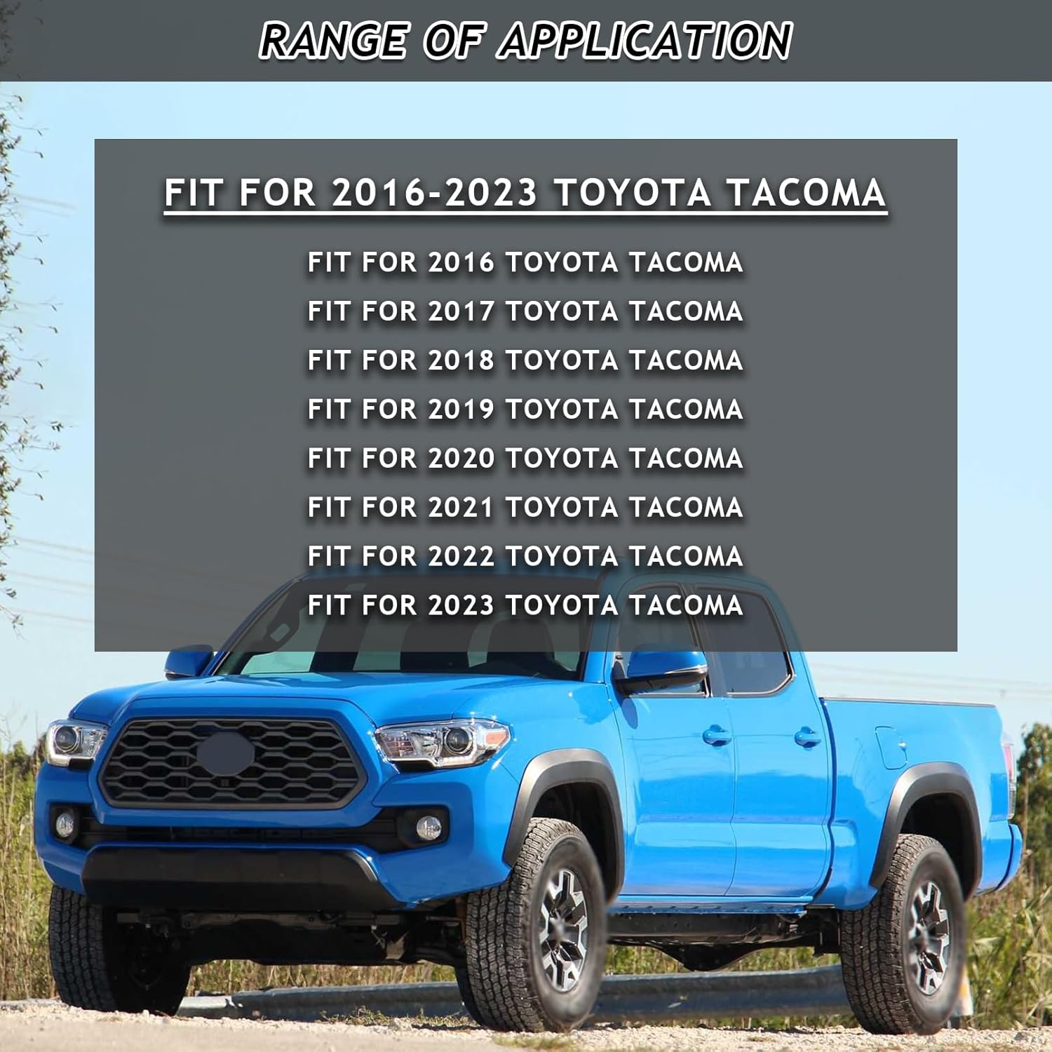 Maple4x4 2016-2023 Compatible with Toyota Tacoma Front Driver side and Front Passenger side OEM Style Fender Flares | Smooth Black Paintable, 2pcs - OE403