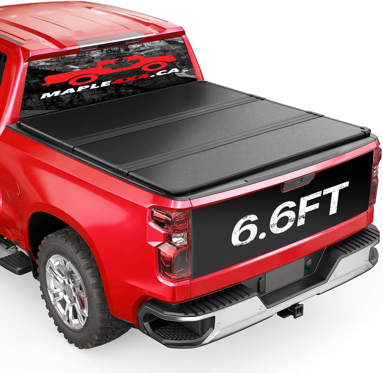 Hard Tri-Fold Truck Bed Tonneau Cover for Chevy Silverado 1500 / GMC Sierra 1500 (2019-2024) New Body Style - Fits 6'7 (78.9-79.4") Bed