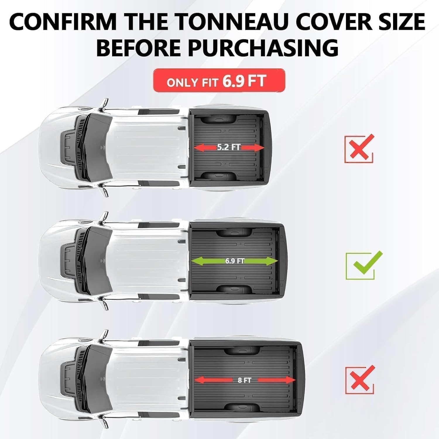 Hard Tri-Fold Tonneau Cover Fits 2020-2025 Chevy Silverado/GMC Sierra 2500 HD 3500 HD with 6.9ft (82.2in) Truck Bed w/o Multi-Flex Tailgate