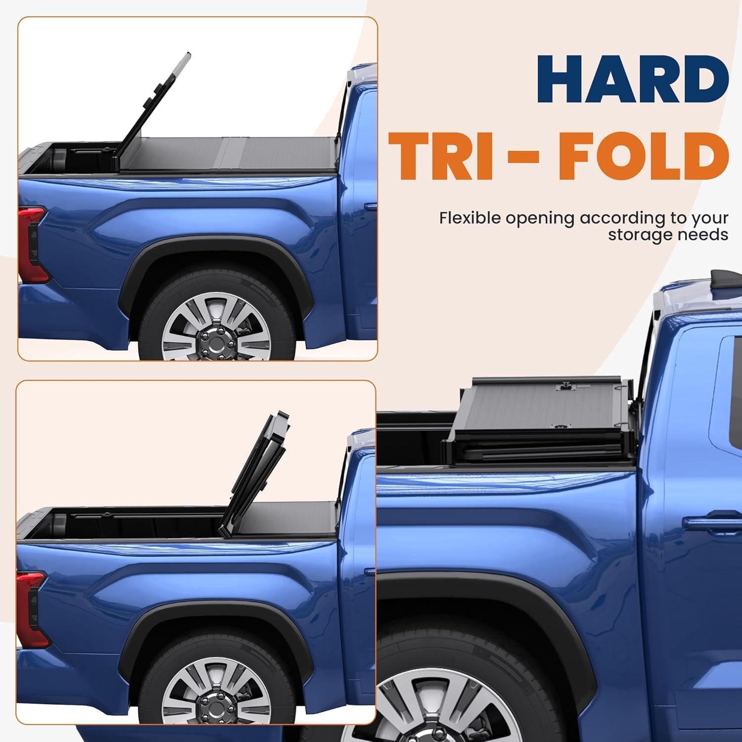 Hard Tri-fold Truck Bed Tonneau Cover Compatible with 2014-2025 Toyota Tundra 5.5 FT (67") Bed (Excludes Trail Special Edition Storage Boxes)