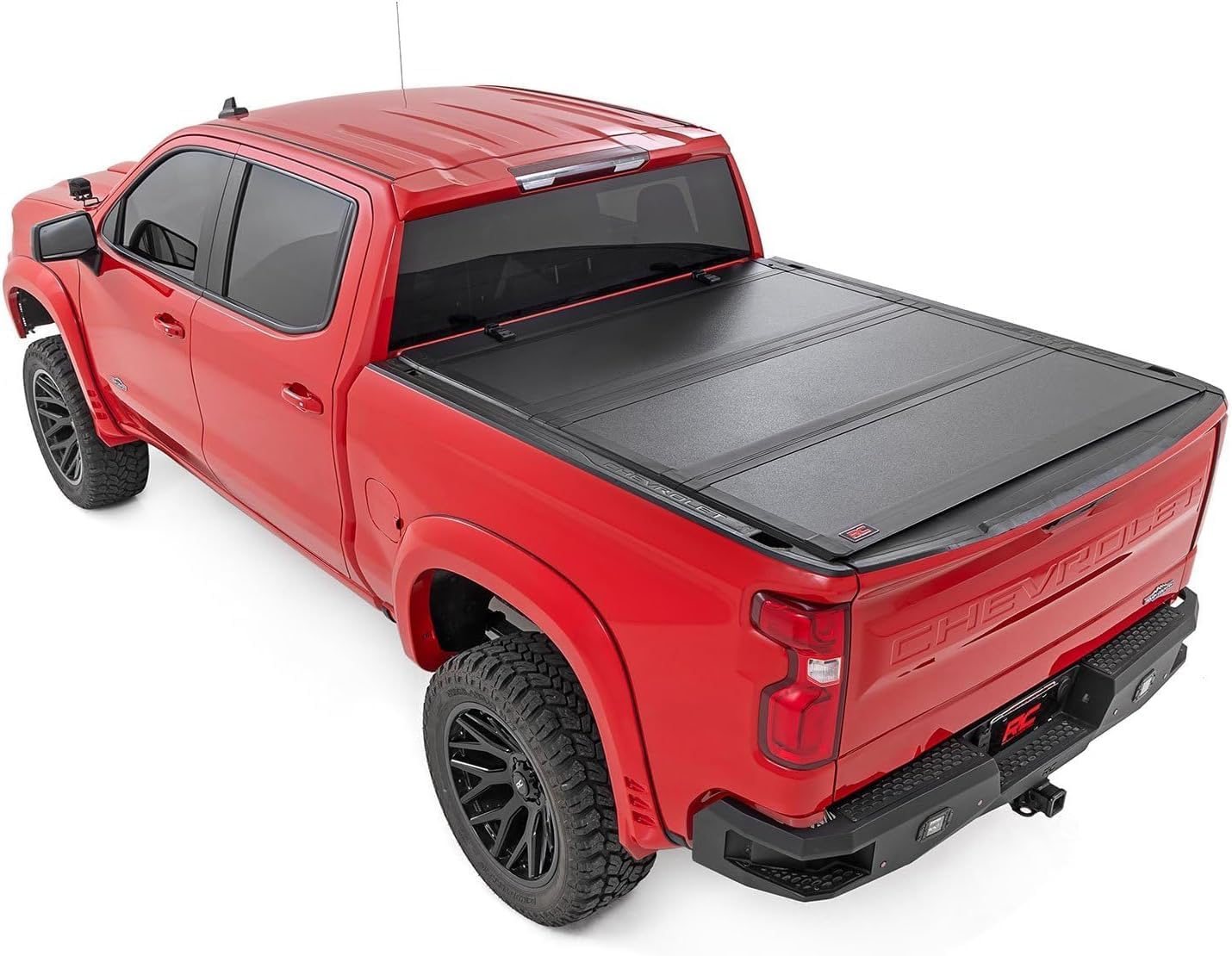 Hard tri-fold flip up Truck Bed Tonneau Cover Compatible with 2019-2025 Chevy Silverado GMC Sierra 1500 5.8ft Box Only | Flush Aluminium Panels