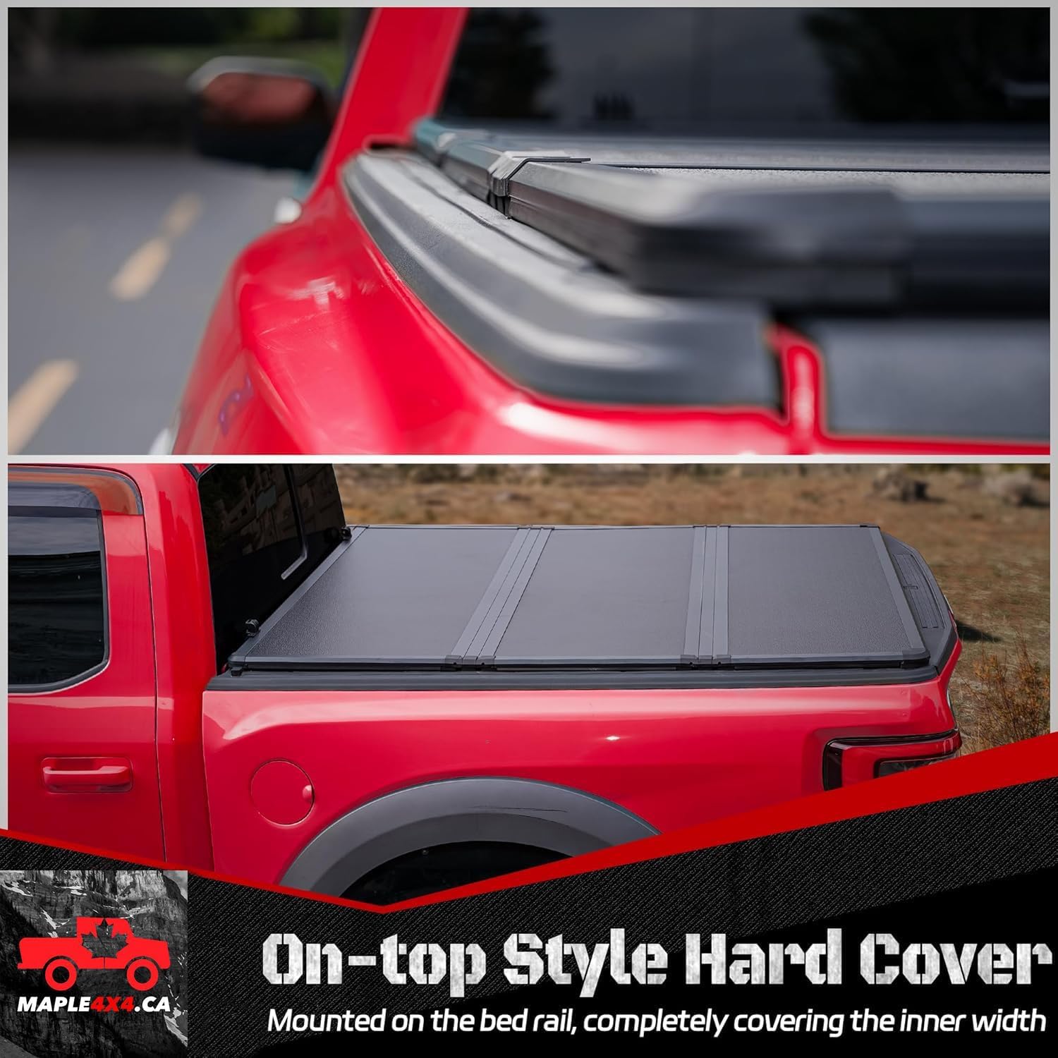 Hard Folding Truck Bed Tonneau Cover Compatible with Ford Super Duty 6.9 FT Standard Box, 1999-2025 F250 F350 F-250 F-350, Tri Fold Style