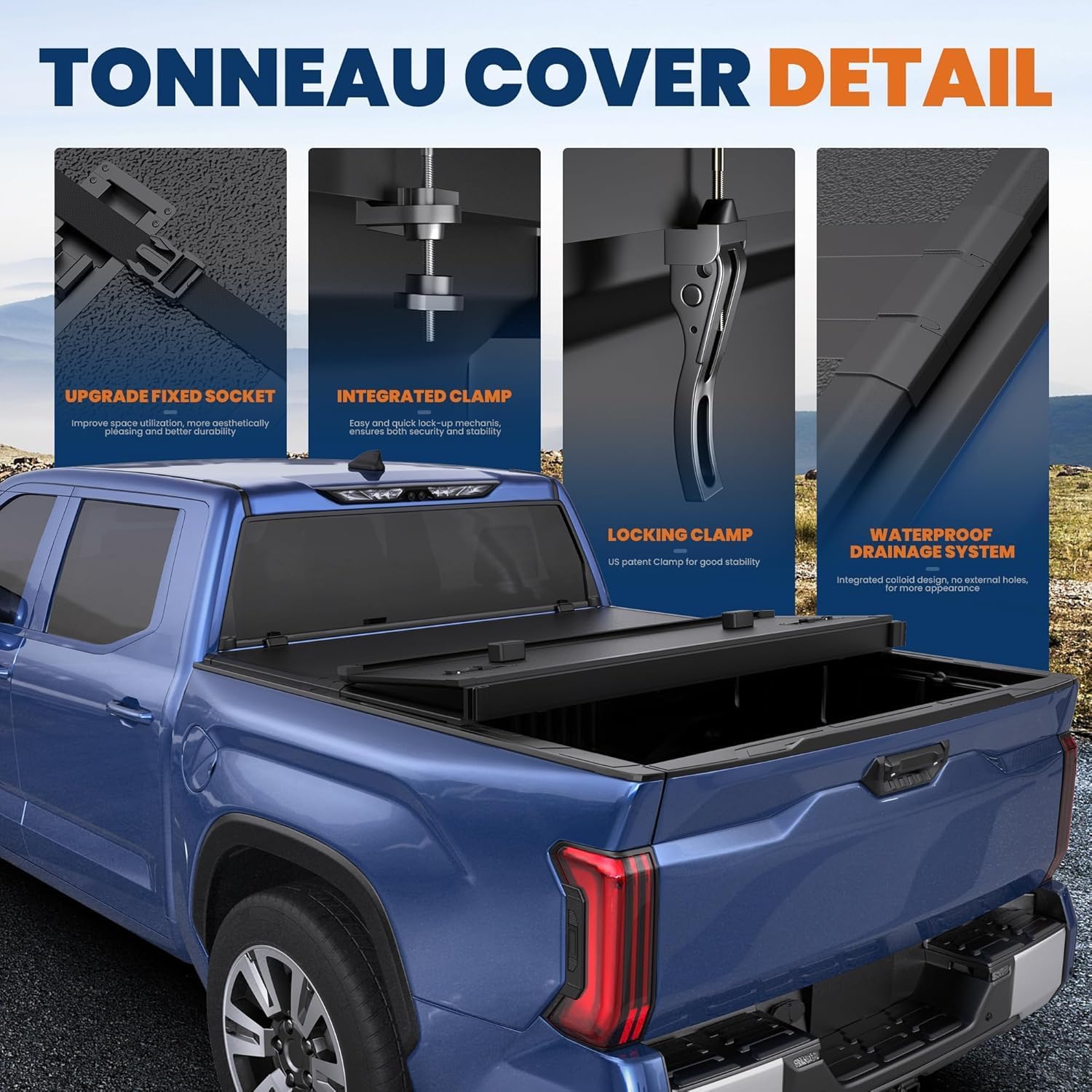 Hard Tri-fold Truck Bed Tonneau Cover Compatible with 2014-2025 Toyota Tundra 5.5 FT (67") Bed (Excludes Trail Special Edition Storage Boxes)
