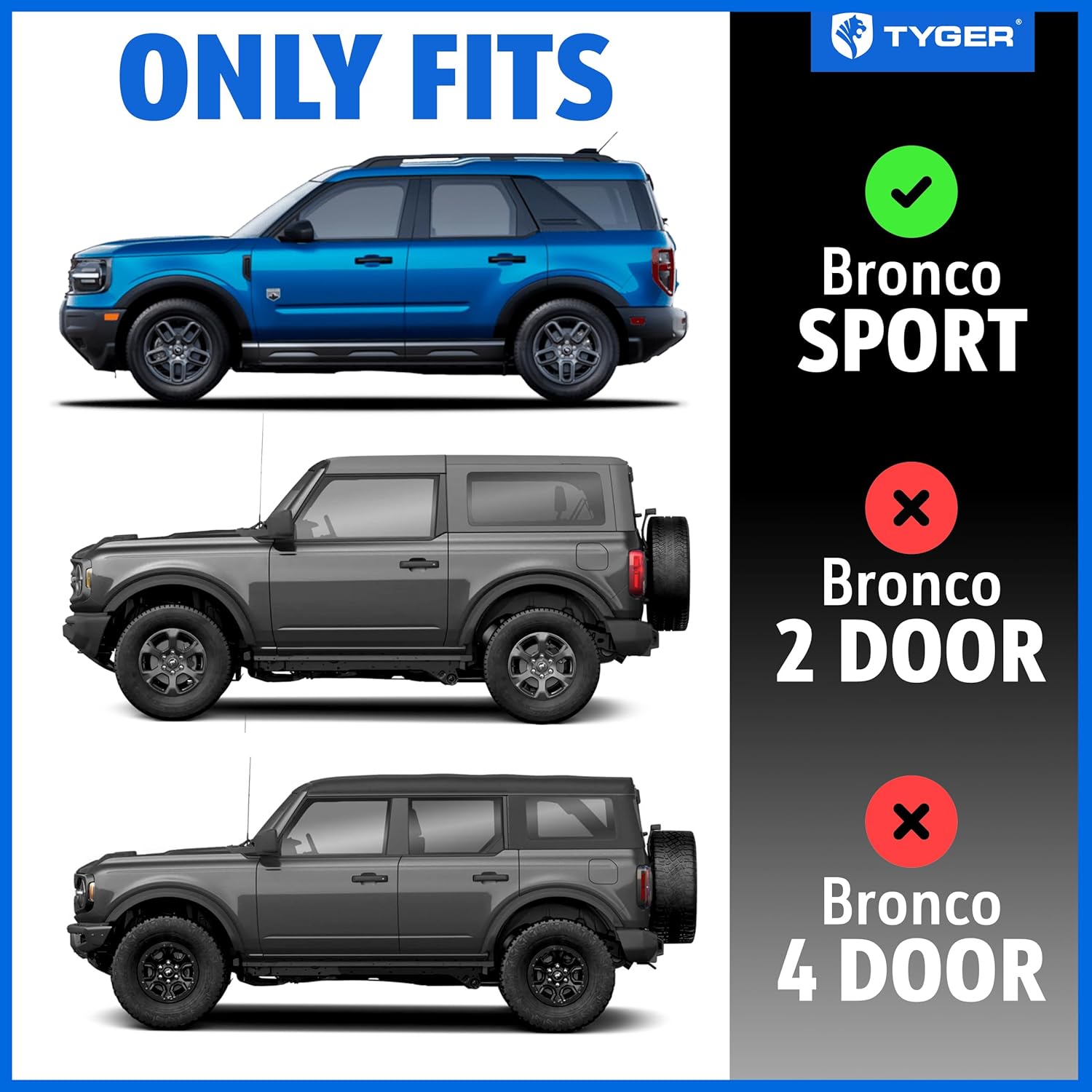 Maple4x4 Compatible with 2021-2025 Ford Bronco Sport Pocket Bolt-Riveted Fender Flares | Rough Textured 6pc - FF110