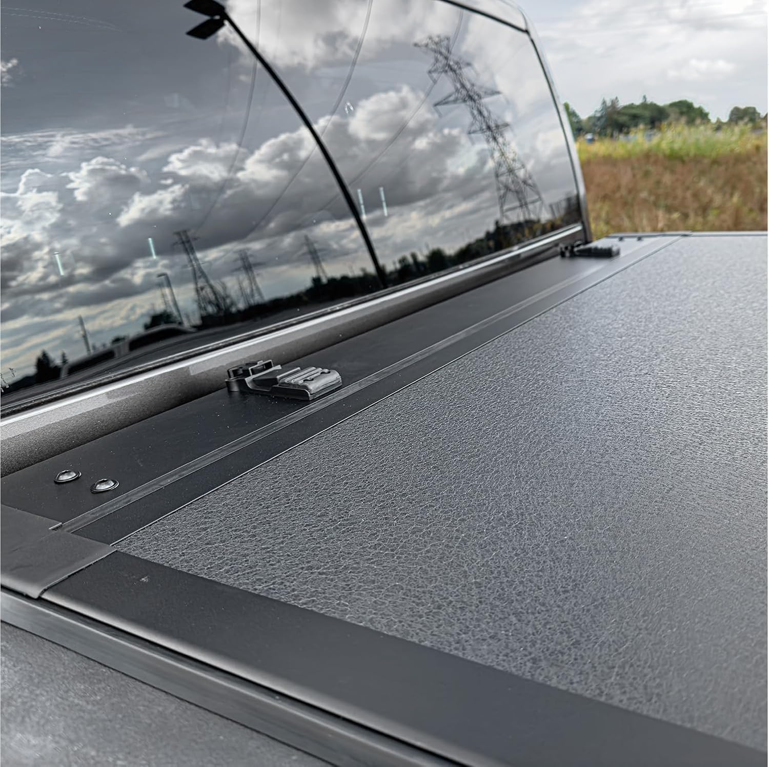 Hard Tri-Fold Flip up Truck Bed Tonneau Cover Compatible with 2020-2025 Chevy Silverado GMC Sierra 2500 3500 6.7ft Box only | Flush Aluminium Panels