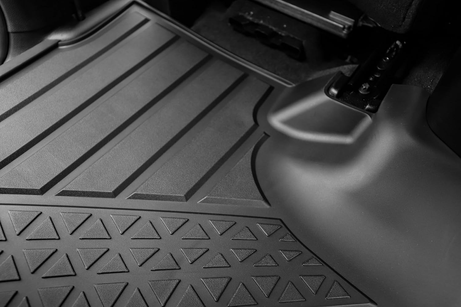 Floor Mats Fit 2019-2024 Ram 1500 Crew Cab (Includes 1500 TRX 2021-24), Custom Fit TPE All Weather | Non-Slip Textured Surface | Front and Rear Row - 3pcs Black