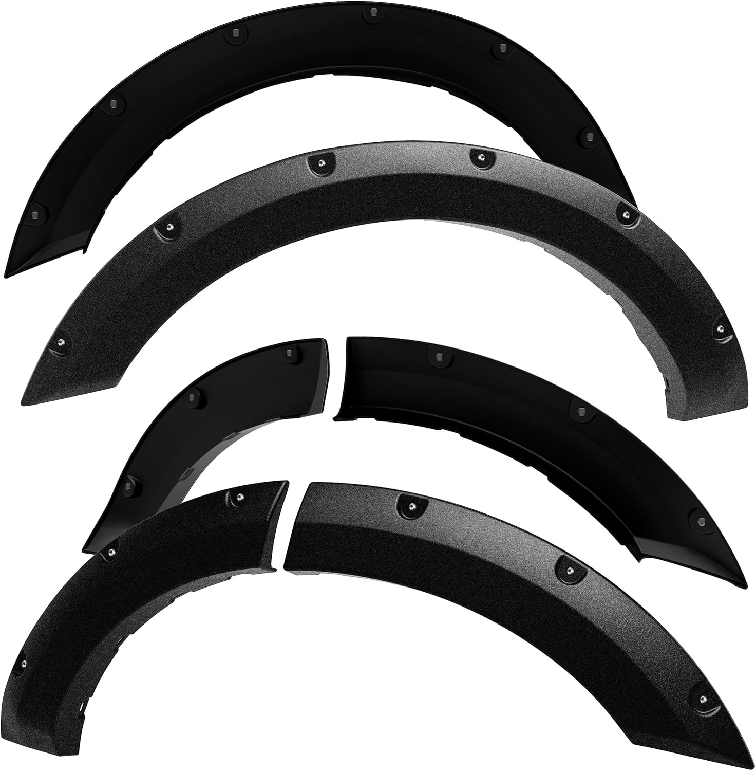 Maple4x4 Compatible with 2021-2025 Ford Bronco Sport Pocket Bolt-Riveted Fender Flares | Rough Textured 6pc - FF110