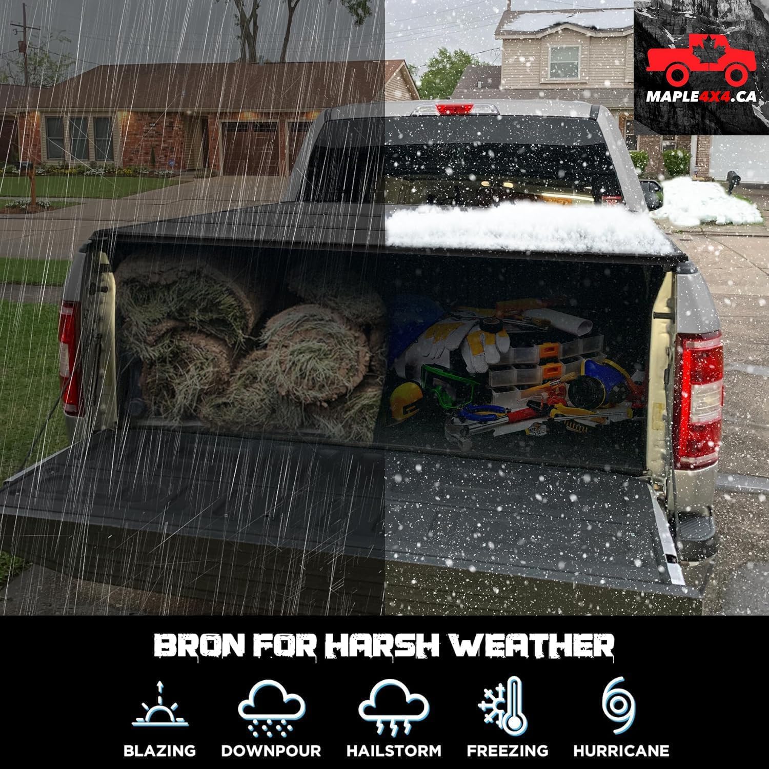 Hard Folding Truck Bed Tonneau Cover Compatible with Toyota Tundra 2022 2023 2024 2025 6.5ft Standard Box, Tri Fold Style