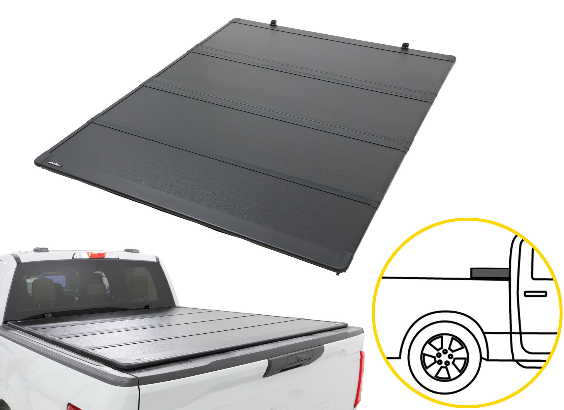 Maple4x4 Hard Quad-fold Truck Bed Tonneau Cover Compatible with 2014-2021 Toyota Tundra 5.5ft Bed (Excludes Trail Special Edition Storage Boxes)