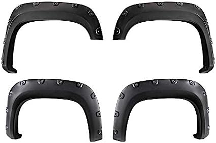 Riveted Fender Flares | Black Paintable Set of 4 Maple4x4 2007-2013 Sierra 1500 Pocket Style