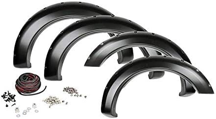 Maple4x4 Pocket Riveted Fender Flares Compatible with 2015-2017 Ford F150 Styleside Models with 67", 78.8", 97.4" Bed | (Not for 68T Technology Package & lane-keeping sensors) | Smooth Black Paintable - FF107