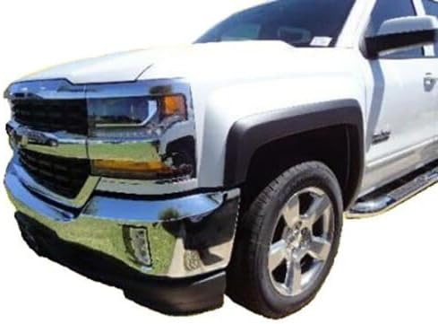 Maple4x4 2014-2018 Chevy Silverado 1500 & 2015-2019 Silverado 2500/3500HD Factory Style OEM Fender Flares – 6PC Set, Fine-Texture Matte Black Paintable -- OE206