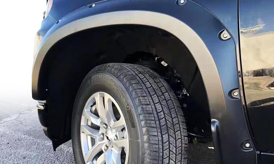 Maple4x4 2019-2026 Chevy Silverado 1500 Pocket Bolt Riveted Fender Flares | Not for 2500/3500, GMC, or 2019 LD |  Smooth Black, Set of 4 - FF208