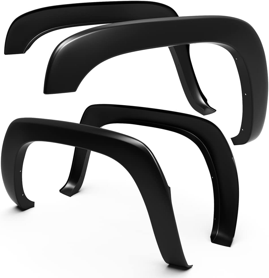 Discounted Demo Fender Flares with Minor Scratches | Maple4x4 1999-2006 Chevy Silverado & GMC Sierra Factory Style OEM Fender Flares | Black Paintable Set of 4 (Excludes Dually Models & SLE) - OE201-1