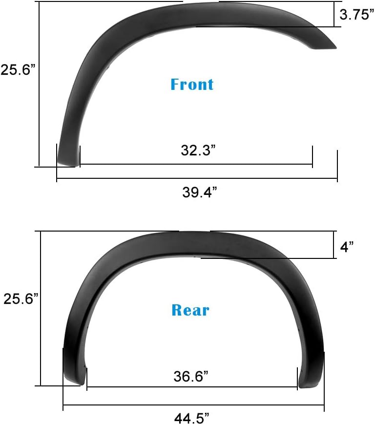 Maple4x4 Compatible with 2002-2008 Dodge Ram 1500 2003-2009 Dodge Ram 2500 3500 8ft Bed (NOT for 6.5ft bed or dually models) OEM Factory Style Fender Flares | Smooth black paintable Set of 4 - OE302