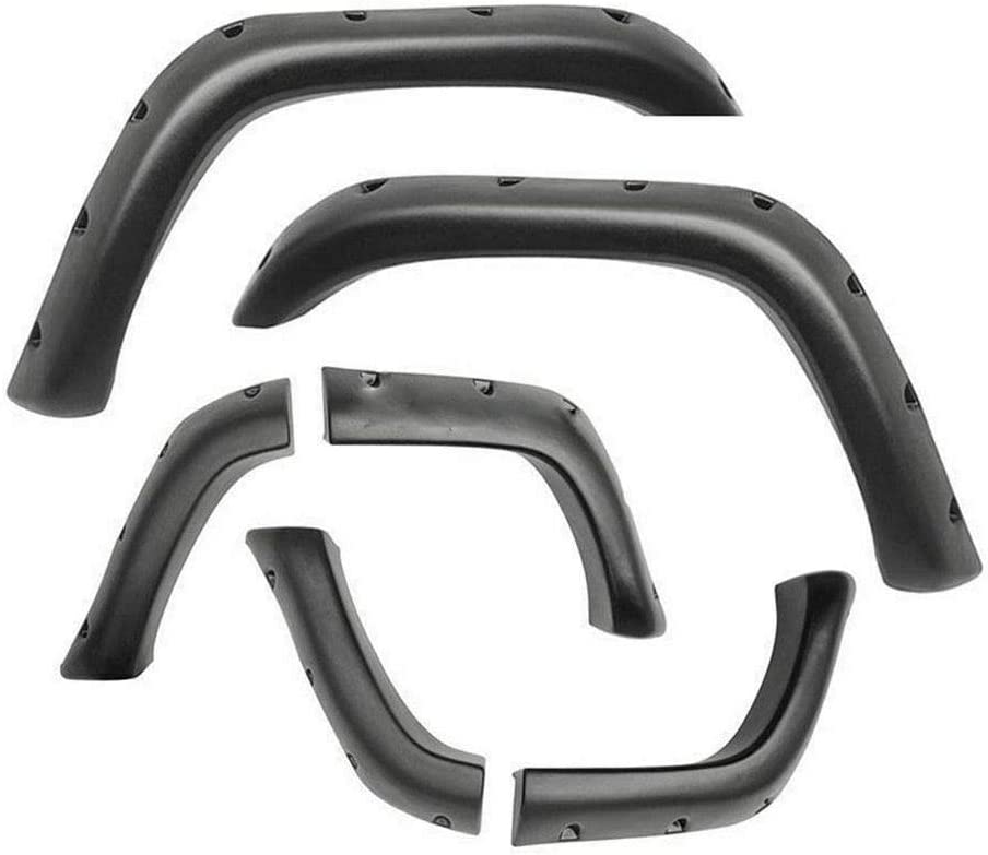 Maple4x4 1984-2001 Jeep Cherokee XJ 4-Door Pocket Riveted Fender Flares (Not for Models with Side Skirt) | Black Textured 6Pcs - FF801