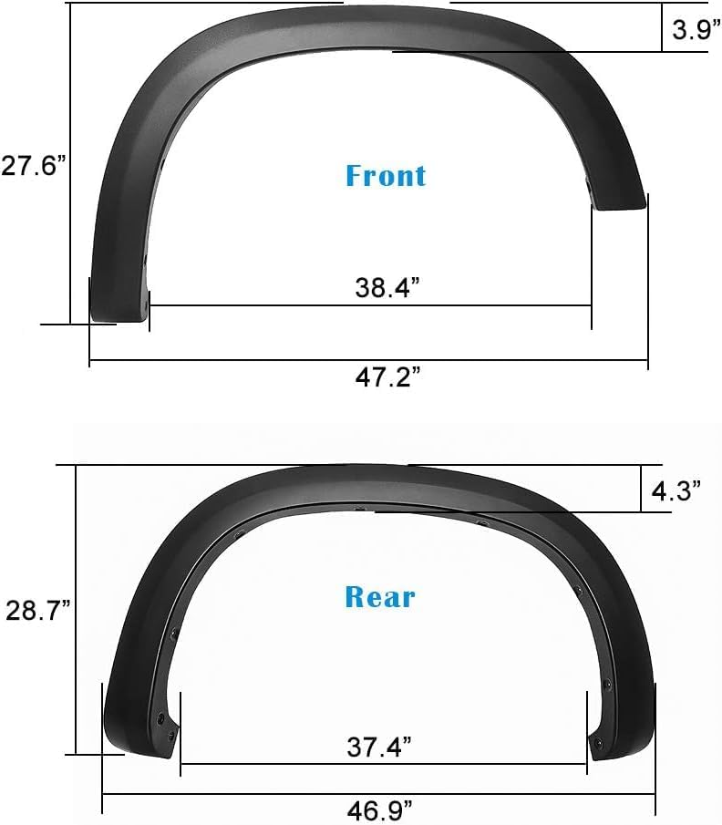 Maple4x4 2019-2024 Compatible with Silverado 1500 OEM Style Fender Flares | Fits 2019-2026 Chevy Silverado 1500 (NOT for GMC Sierra) Factory Style OEM Fender Flares Smooth Black Paintable - OE208