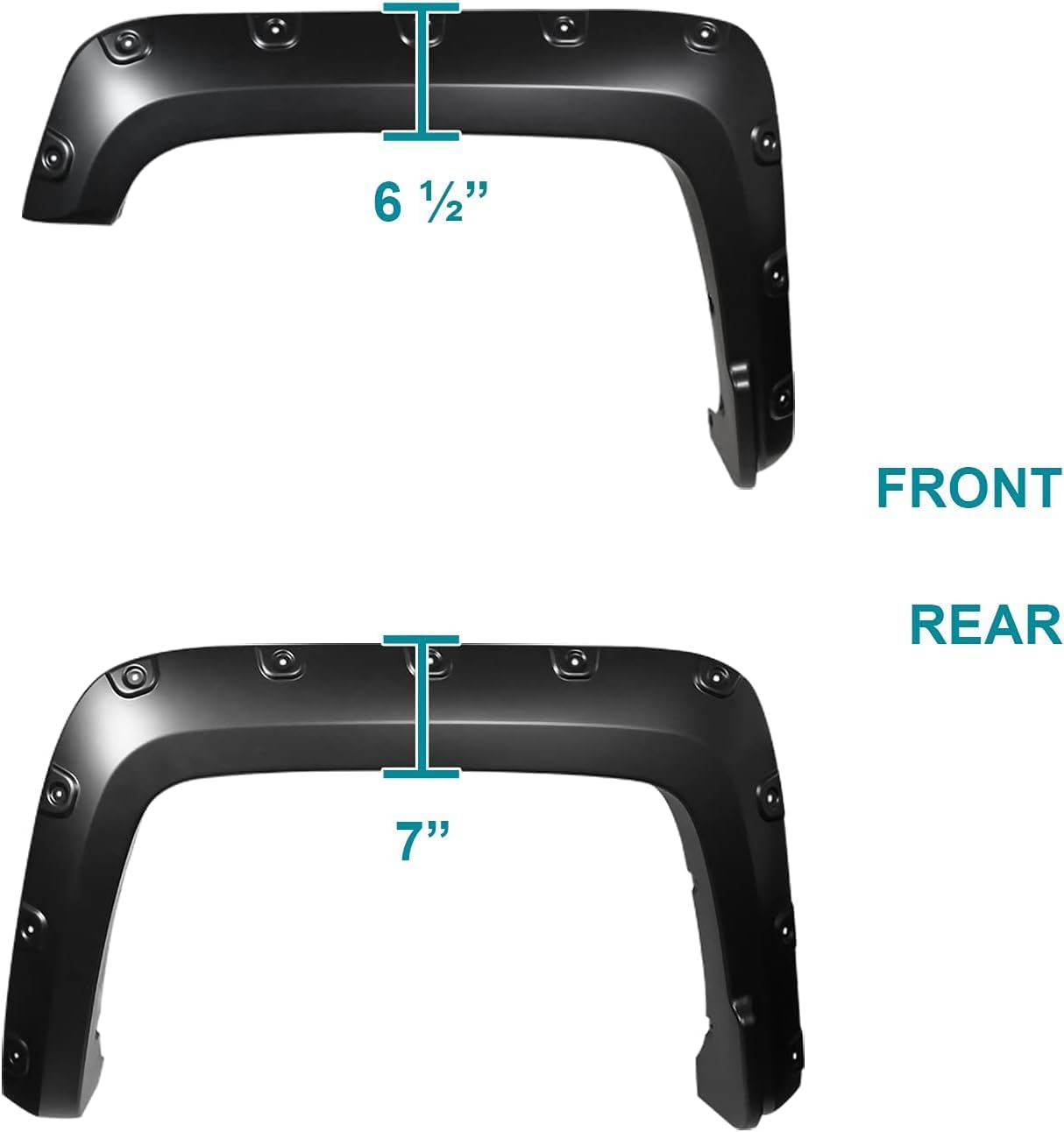 2016-2018 GMC Sierra 1500, Pocket Rivet Style Smooth Fender Flares | Set of 4, Black