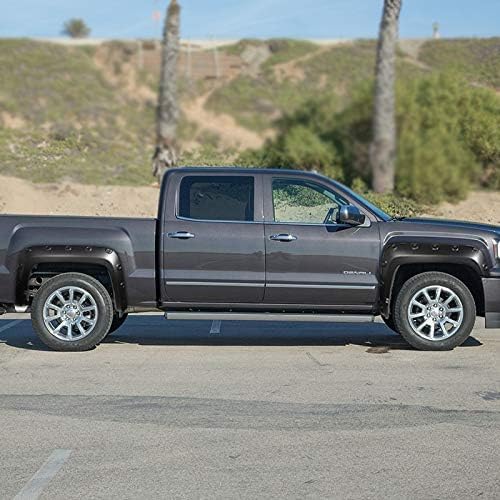 2016-2018 GMC Sierra 1500, Pocket Rivet Style Smooth Fender Flares | Set of 4, Black