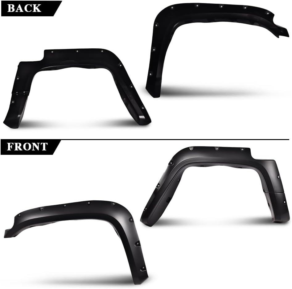 Maple4x4 2007-2014 Compatible with Toyota FJ Cruiser Pocket Riveted Fender Flares | Smooth Black Paintable Set of 4 - FF405