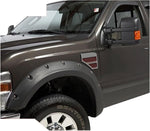 Maple4x4 Pocket Style Bolt-Riveted Fender Flares Compatible with 2008-2010 Ford F250 F350 SD (Not Compatible with Dually Models) | Smooth Black Paintable Set of 4 - FF106