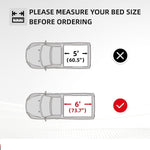 Maple4x4 2024-2026 Toyota Tacoma 6' Bed (73.7'') Hard Tri-Fold Flip up Truck Bed Tonneau Cover | Flush Aluminum Panels - LT042