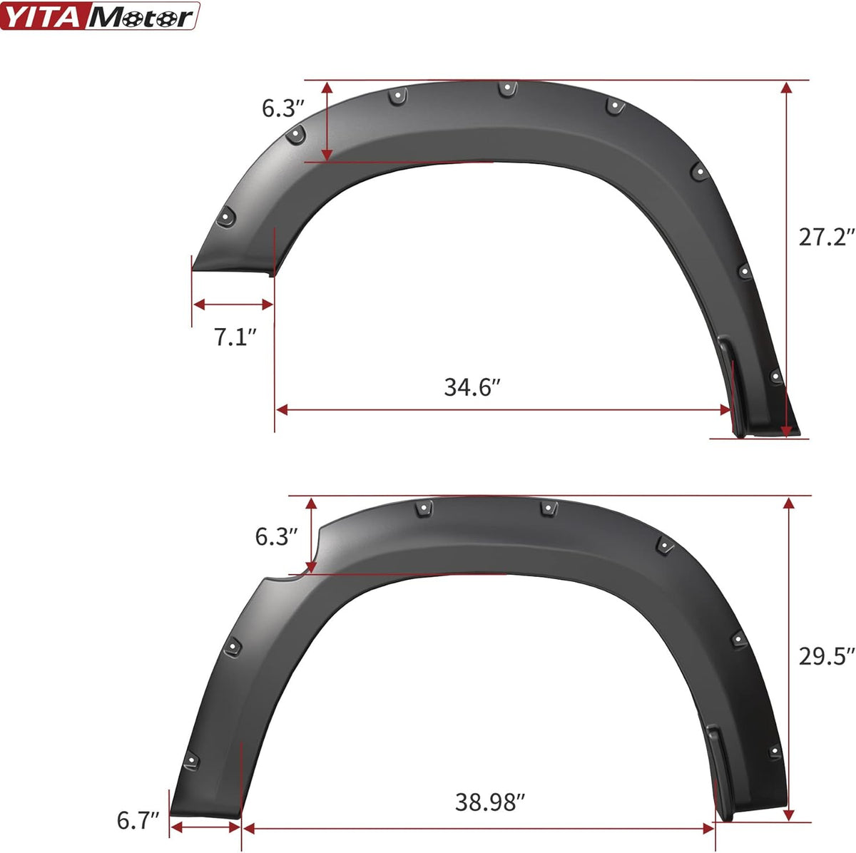Maple4x4 2019-2026 Dodge Ram 1500 New Body Pocket Bolt-Riveted Style Fender Flares | Not for Rebel, Warlock, or Classic Models | Smooth Black, Paintable Set of 4 - FF305
