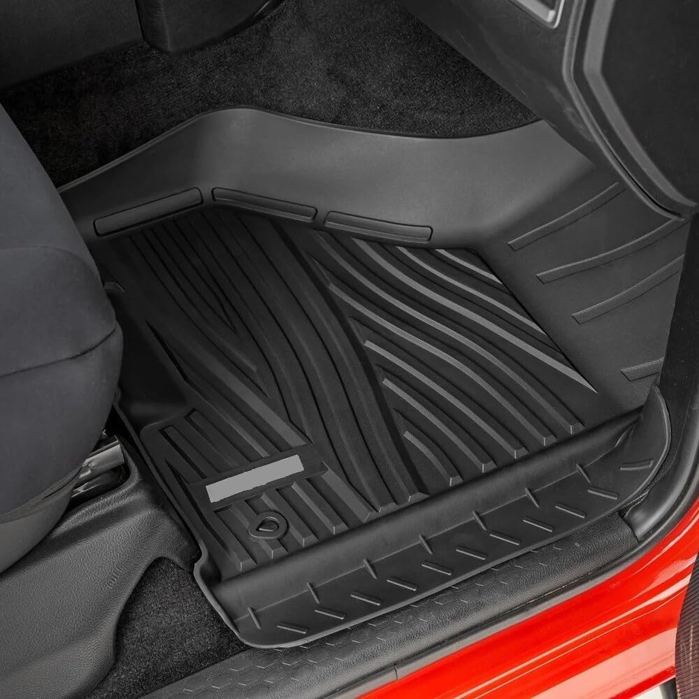 Floor Mats Fit Ram 1500 Crew Cab 2012-2018 & Classic Model (2019-24) | Custom Fit TPE All Weather | Non-Slip Textured Surface | Front and Rear Row - 3pcs Black