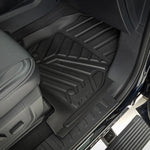 Floor Mats Fits for 2017-2025 Ford F-250/F-350 Super Duty Crew Cab | Custom Fit TPE All Weather | Non-Slip Textured Surface | Front and Rear Row - 3pcs Black
