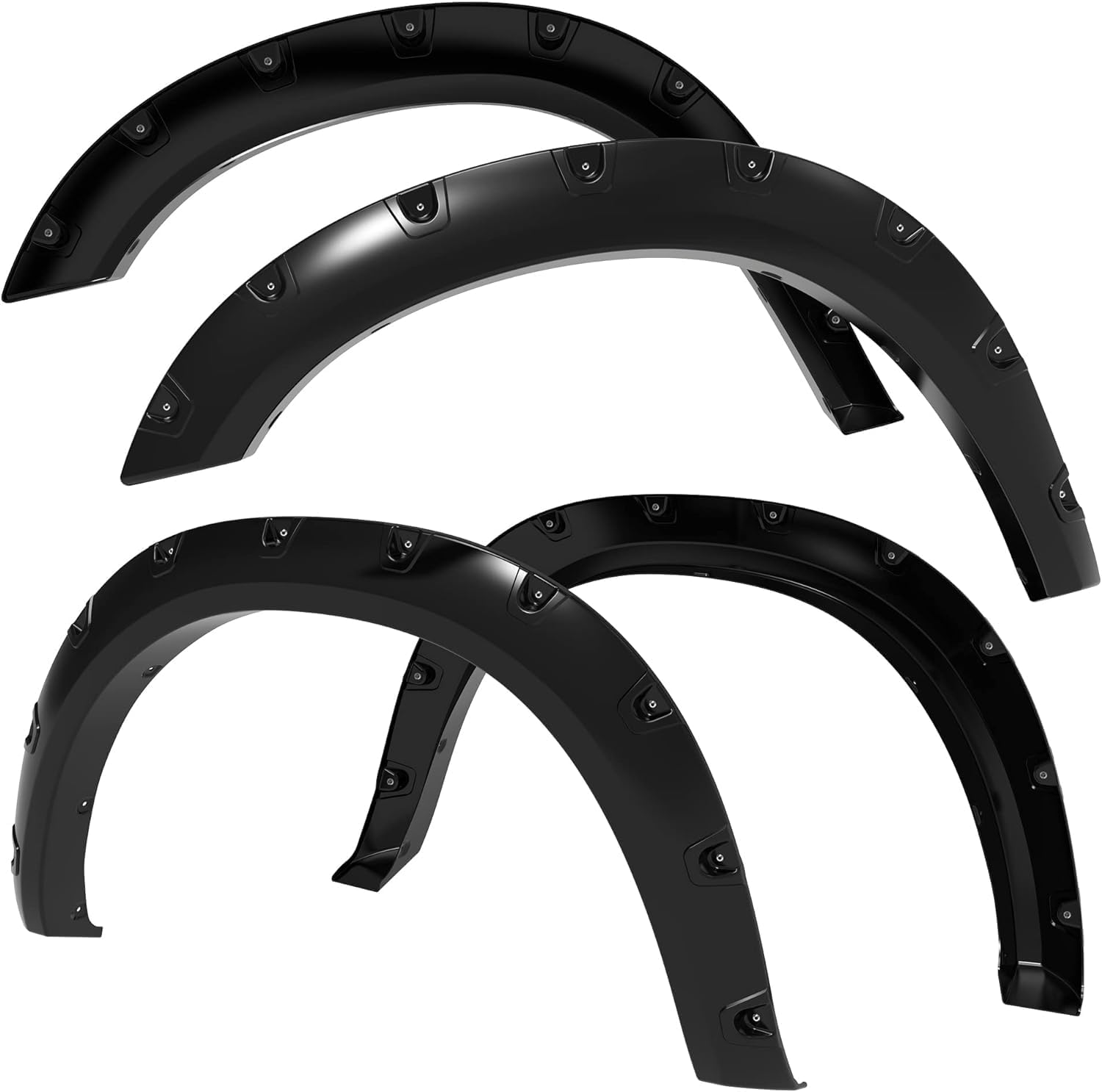 Pocket Bolt-Riveted Style Fender Flares w/Hardware Kit Fits Dodge Ram 2500/3500 2019-2023(Excludes Dually), Black Wheel Flare Cover Protector, Set of 4