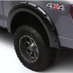 Maple4x4 2021-2026 Ford F150 (Excludes Lightning)  Pocket Style Riveted Fender Flares, 4-Piece Set, Black - FF111