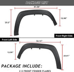 Maple4x4 2016-2023 Compatible with Toyota Tacoma Front Driver side and Front Passenger side OEM Style Fender Flares | Smooth Black Paintable, 2pcs - OE403