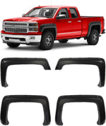Maple4x4 2014-2018 Chevy Silverado 1500, 2015-2019 Chevy Silverado 2500 3500 6.5ft & 8ft Bed Pocket Bolt-Riveted Fender Flares (NOT FOR GMC SIERRA) - FF207