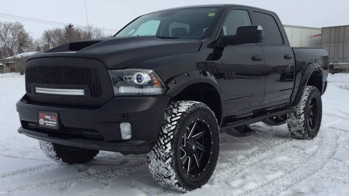 Maple4x4 2010-2018 Dodge Ram 2500/3500 Classic Body Bolt-Riveted Pocket Style Fender Flares | Smooth Black Paintable, Set of 4 - FF303